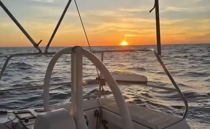 Sunset boat charter Malta sea view