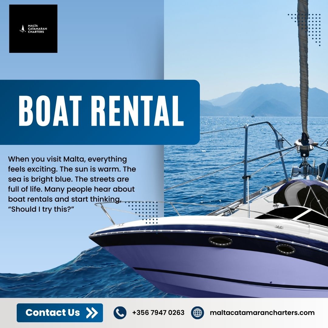 relaxing first boat rental day in Malta